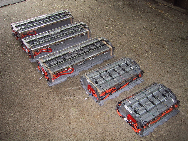 Picture of five battery assemblies.
